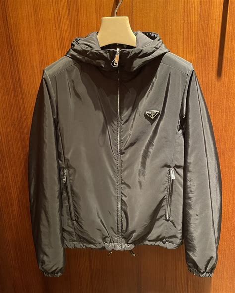 prada hooded windbreaker jacket|prada jacket.